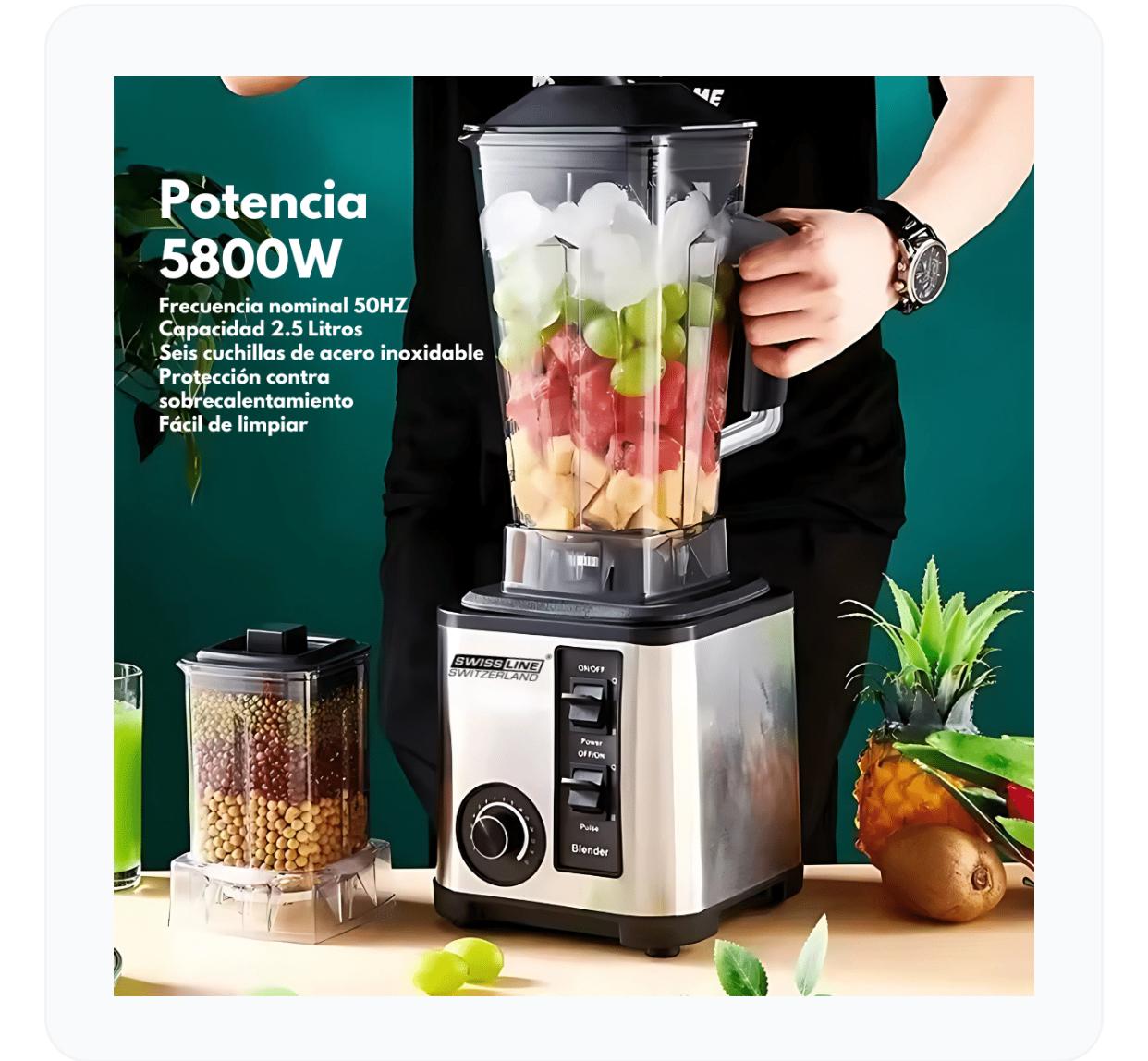 Batidora de Vaso Profesional 5800W y 2.5 Litros